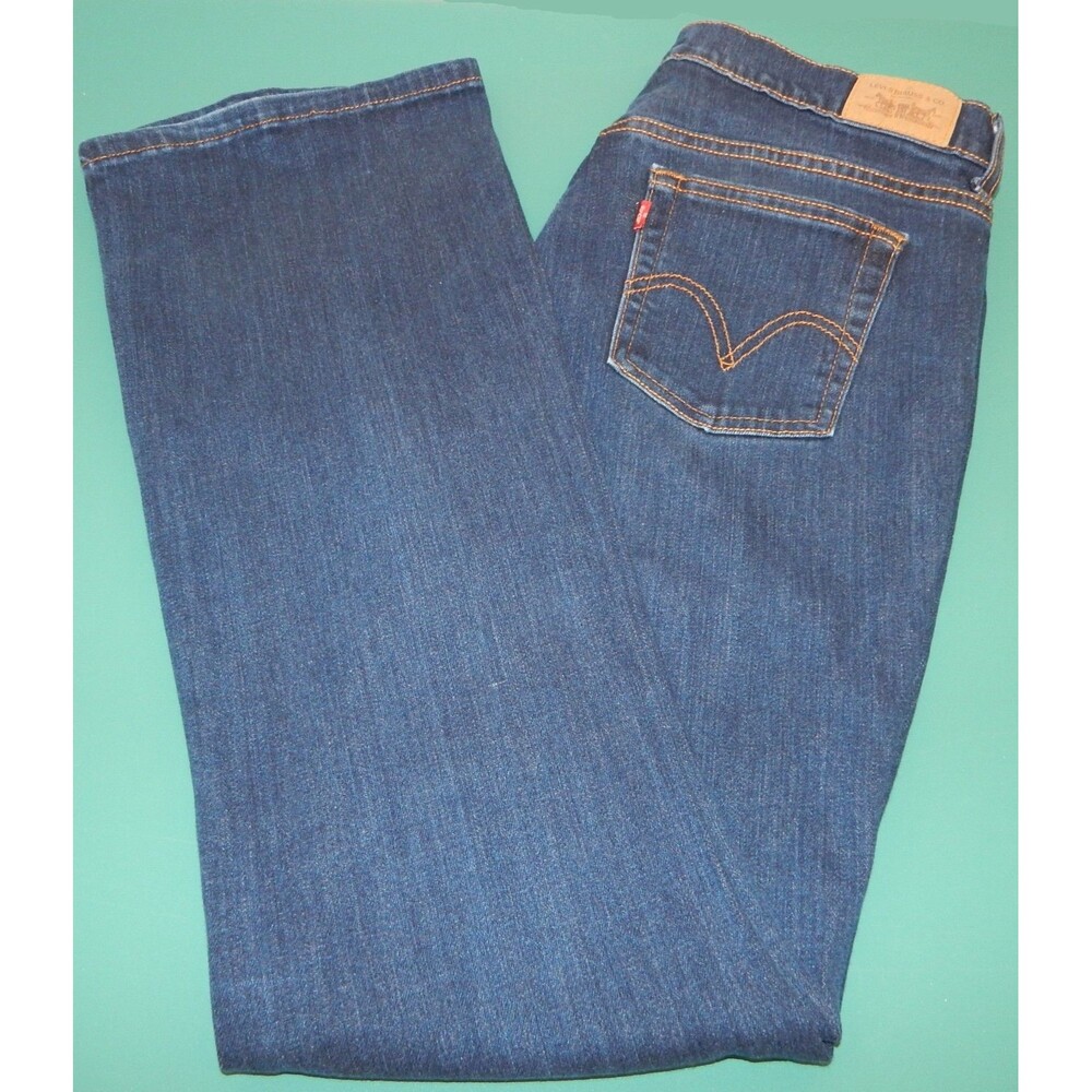Levi’s 515 Jeans Bootcut Blue Denim Women’s 12 LONG Mid-Rise Stretch DARK Wash